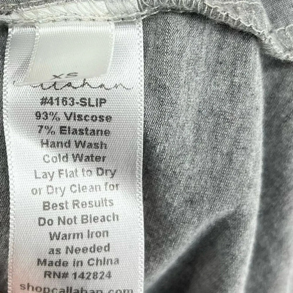 Callahan Slip Dress Womens Sz XS Gray Tank Crew Neck Wide Strap Pocket Stretch - Picture 11 of 12